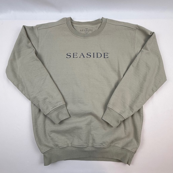The Seaside Style Tops - The Seaside Style Womens Medium Sage Green Graphic Crewneck Sweatshirt USA Made